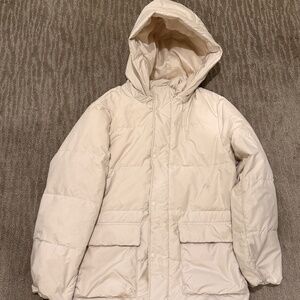 Girls Uniqlo Parka Cream Size 11/12